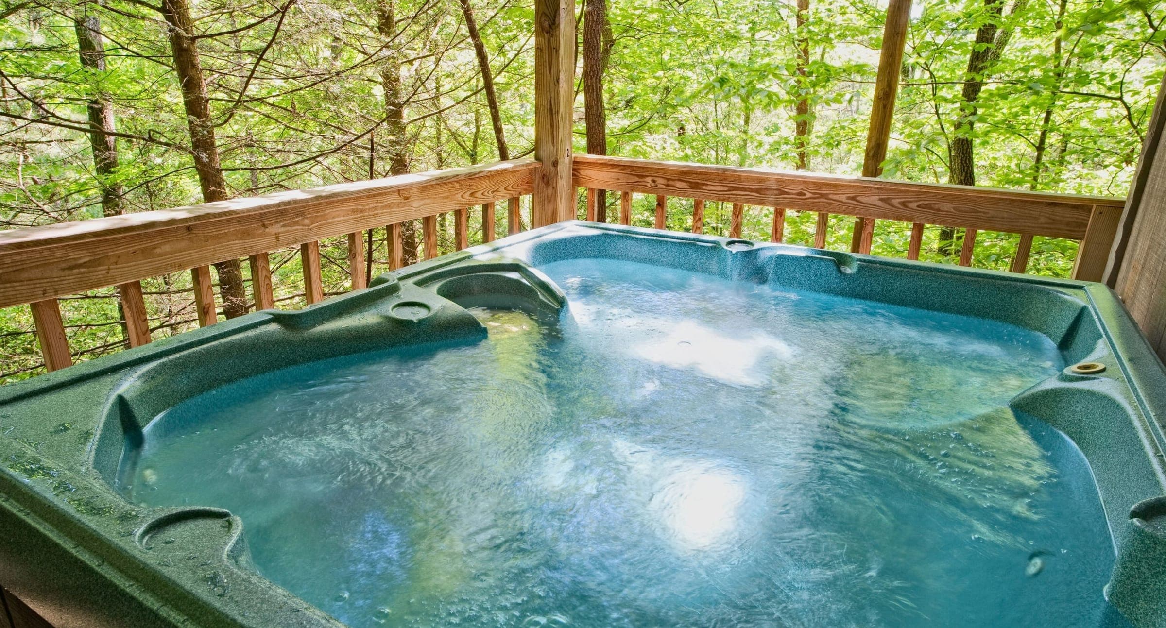 Guest-ready hot tub at a short term rental